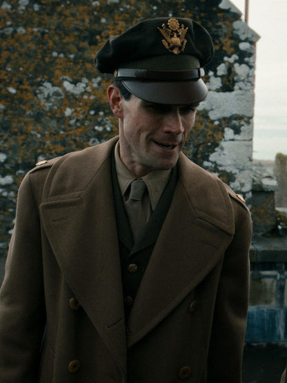  Jimmy KJ Apa Brown Military Wool Coat