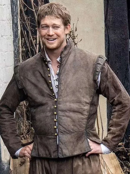 Joe Alwyn Hamnet Brown Suede Leather Vest