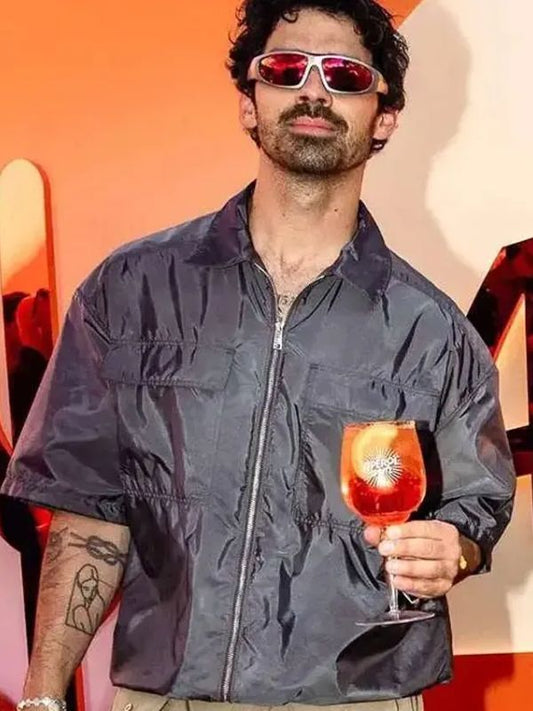 Joe Jonas Coachella Gray Satin Jacket