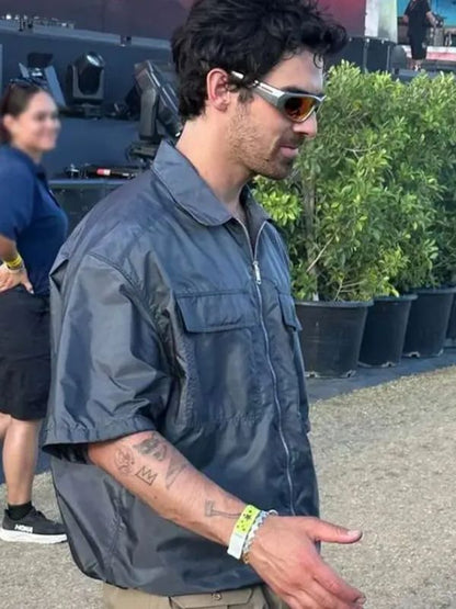 Joe Jonas Coachella Gray Satin Jacket