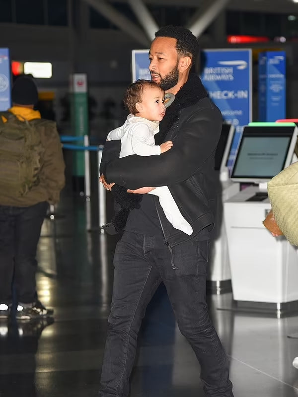 John Legend NYC Black Shearling Jacket