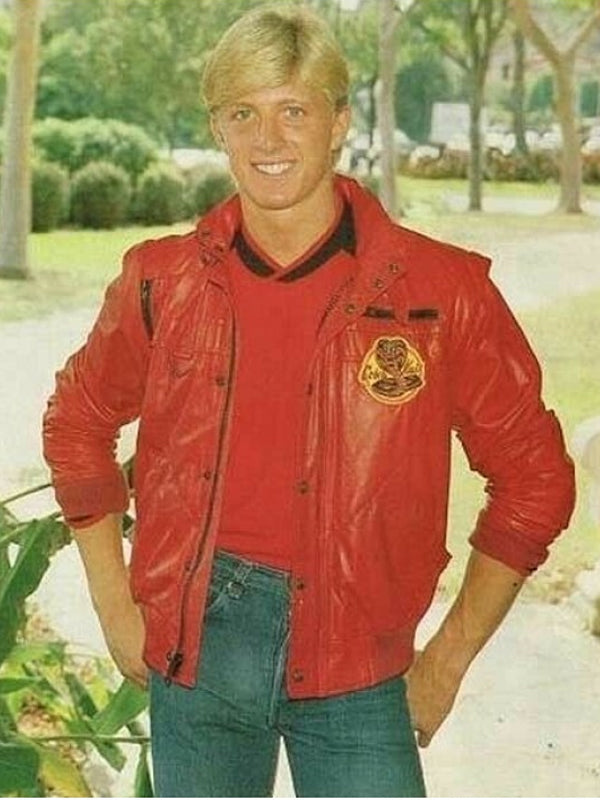 Johnny Lawrence Cobra Kai Red Leather Jacket