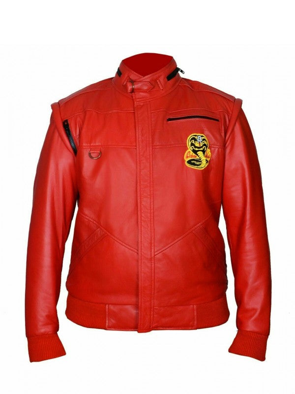Johnny Lawrence Cobra Kai Red Leather Jacket