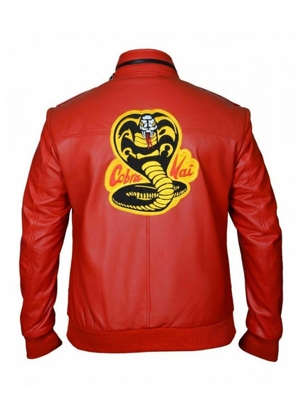 Johnny Lawrence Cobra Kai Red Leather Jacket