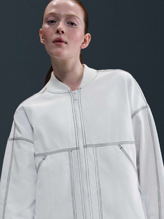 Jude Mack Ted Lasso White Cotton Bomber Jacket