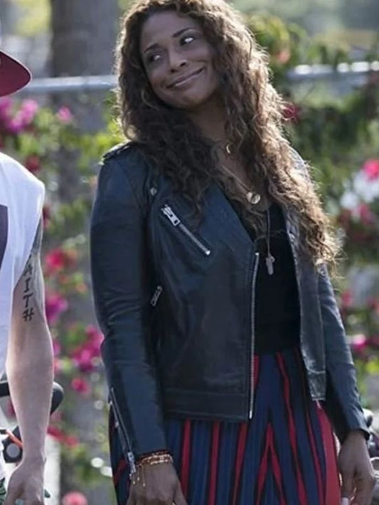 Kimrie Lewis Single Parents Black Motorcycle Leather Jacket