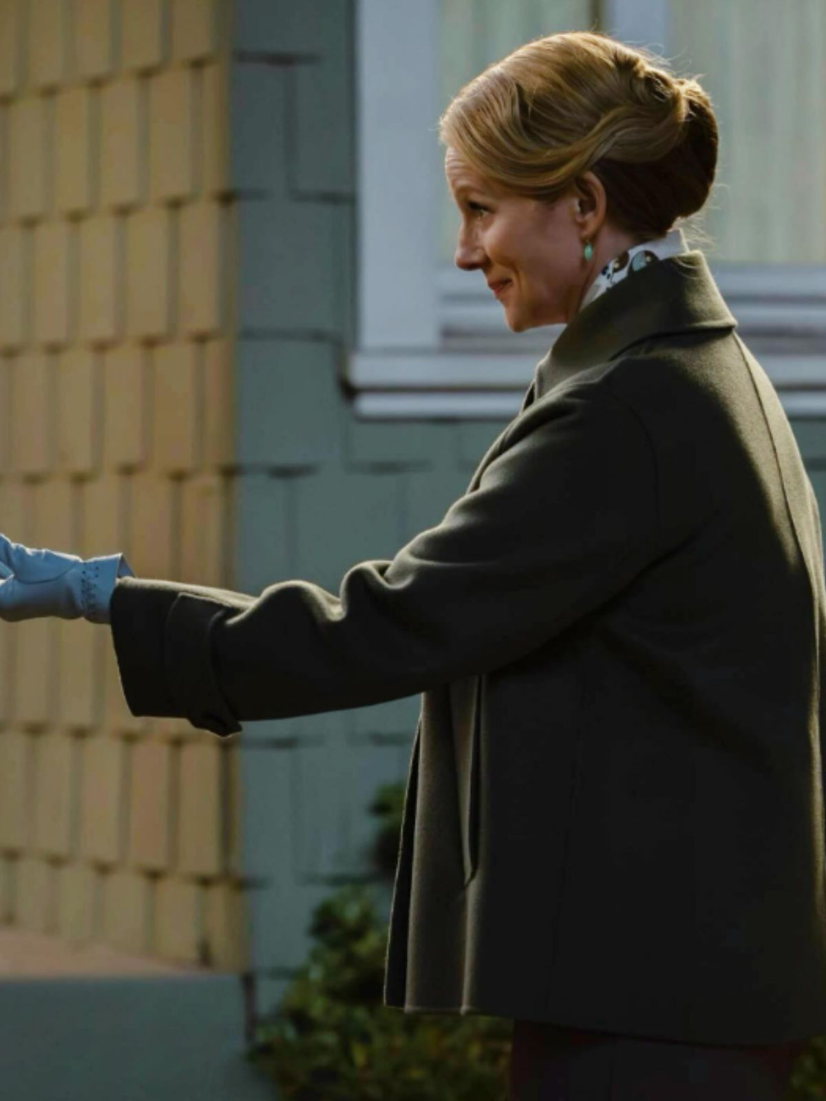 Lanterns Laura Linney Green Wool Coat