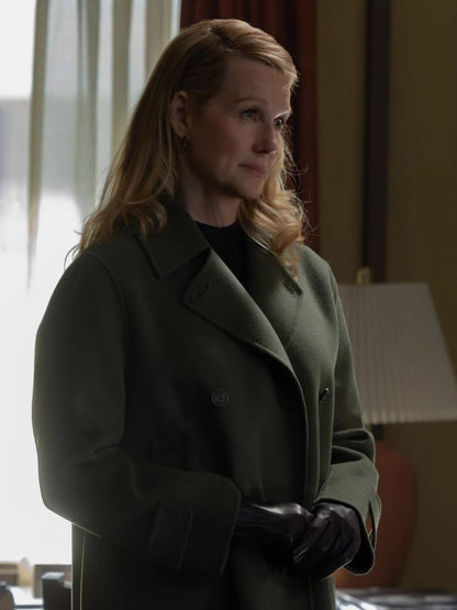 Lanterns Laura Linney Green Wool Coat