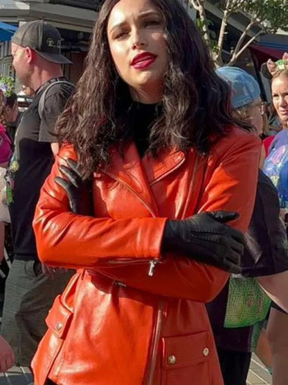 Laura Donnelly Werewolf by Night Orange Leather Jacket