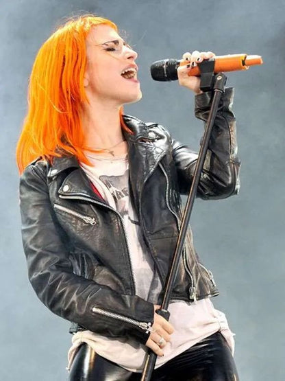 Leeds Music Festival Hayley Williams Black Biker Leather Jacket
