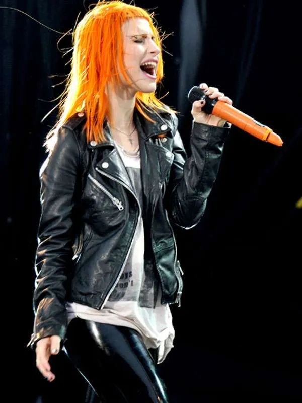 Leeds Music Festival Hayley Williams Black Biker Leather Jacket