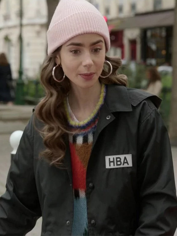 Lily Collins Emily In Paris Black Jacket