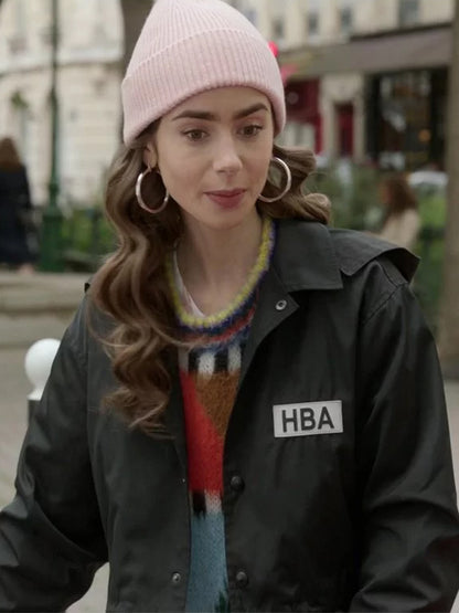 Lily Collins Emily In Paris Black Jacket