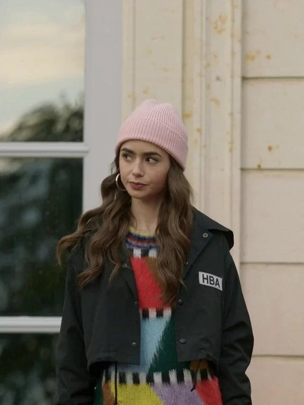 Lily Collins Emily In Paris Black Jacket