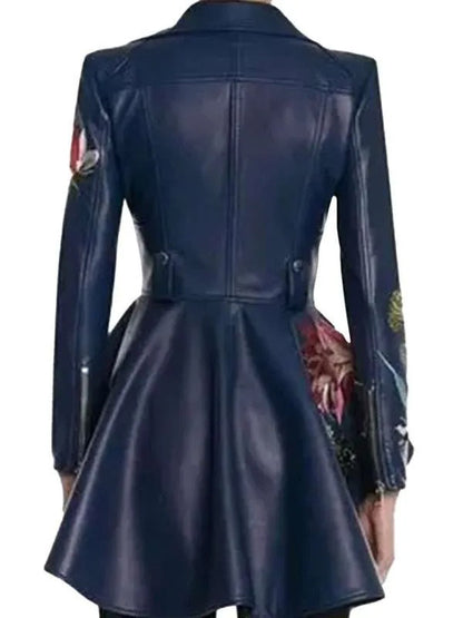Linda Cardellini No Good Deed Blue Leather Jacket