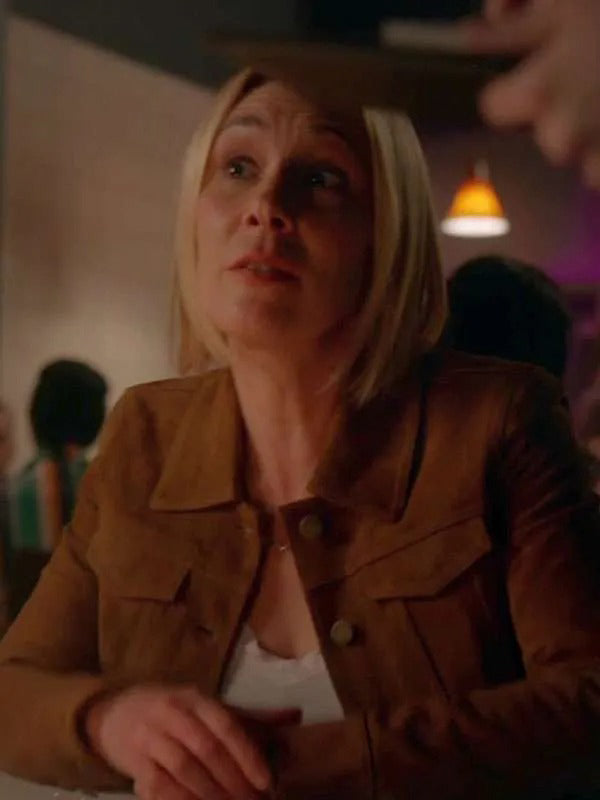 Lisa Weil The Cleaning Lady Brown Suede Leather Trucker Jacket