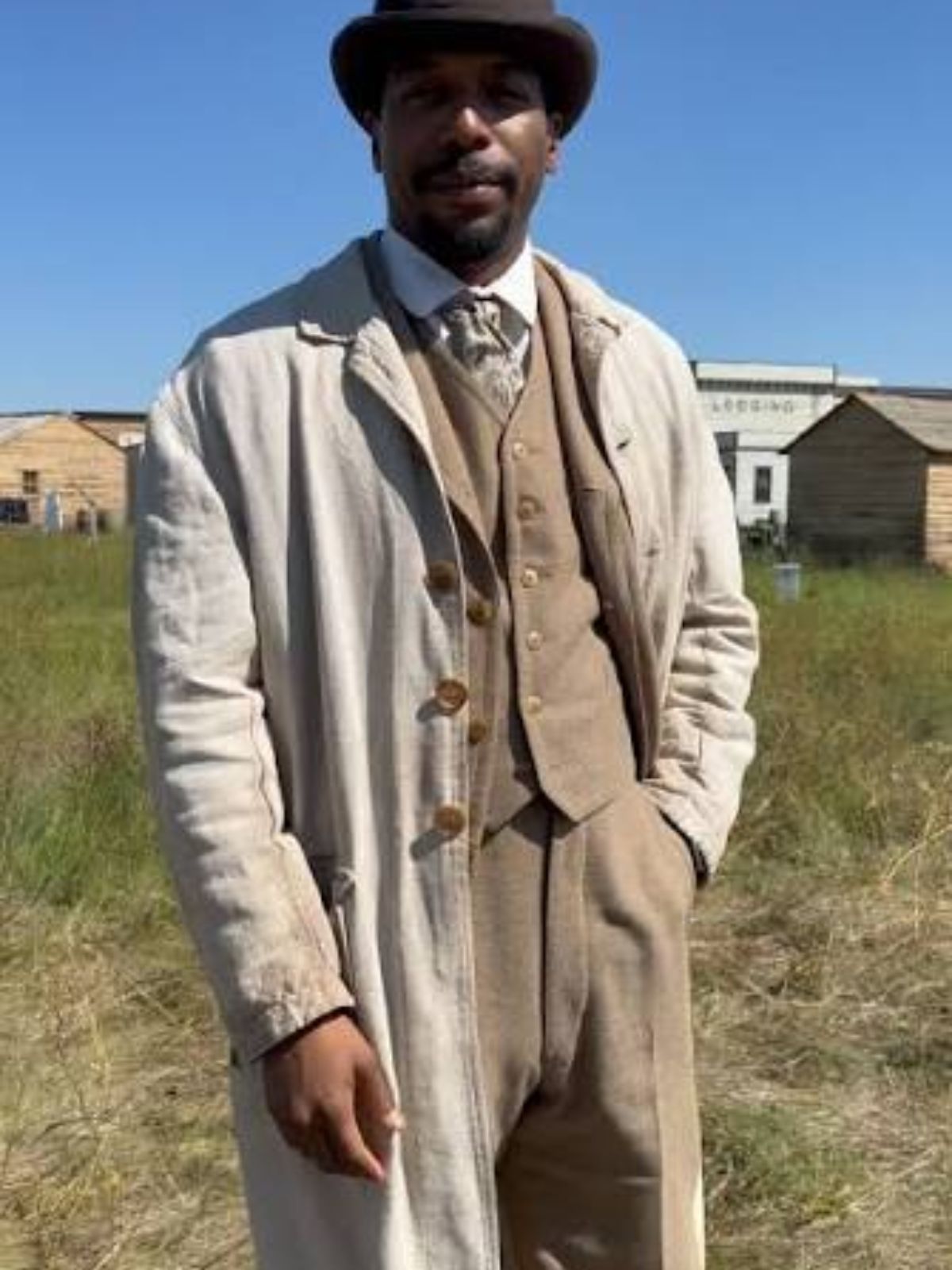 Little House on the Prairie Jocko Sims Beige Cotton Coat
