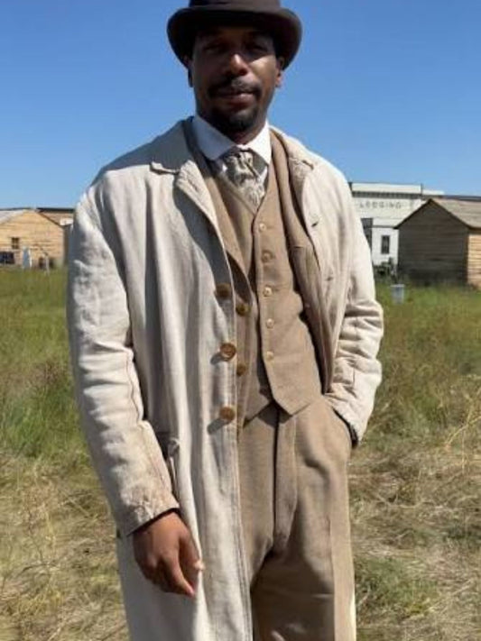 Little House on the Prairie Jocko Sims Beige Cotton Coat