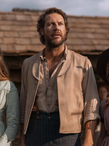 Little House on the Prairie Luke Bracey Beige Cotton Vest