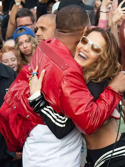 London Cross Station Will Smith Red Leather Jacket