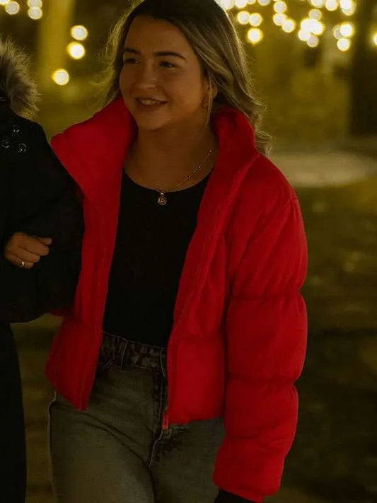 Love is Blind S08 Taylor Haag Red Puffer Jacket