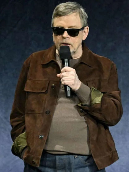 Mark Hamill The Long Walk 2025 Suede Leather Jacket