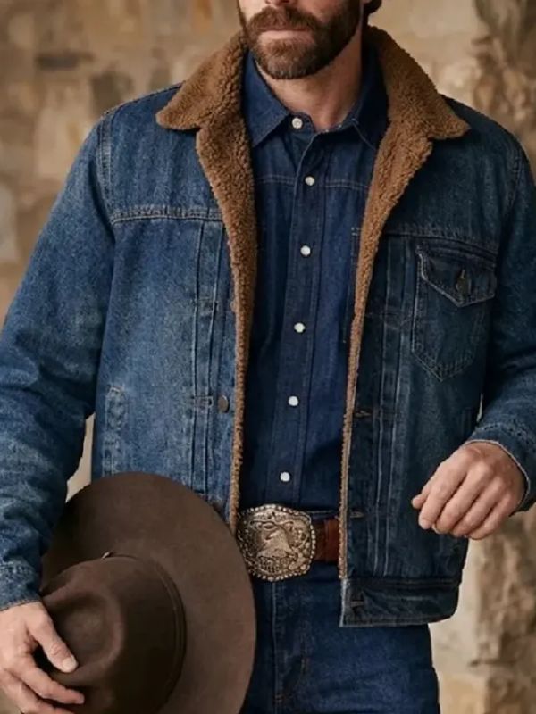 Marshals Rudy Ramos Sherpa Lined Blue Denim Jacket