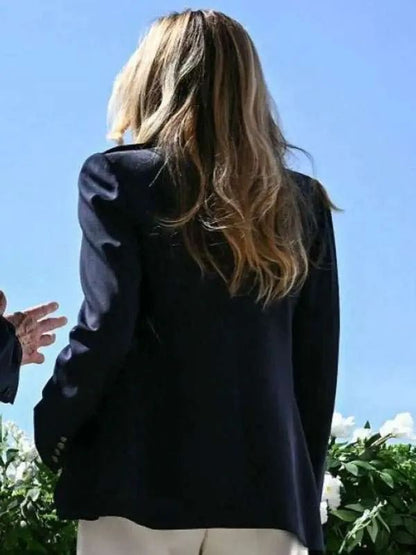 Melania Trump White House Easter Egg Roll Navy Blue Blazer