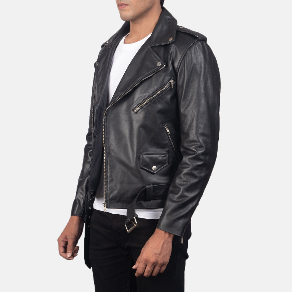 Men's Allaric Alley Black Biker Leather Jacket