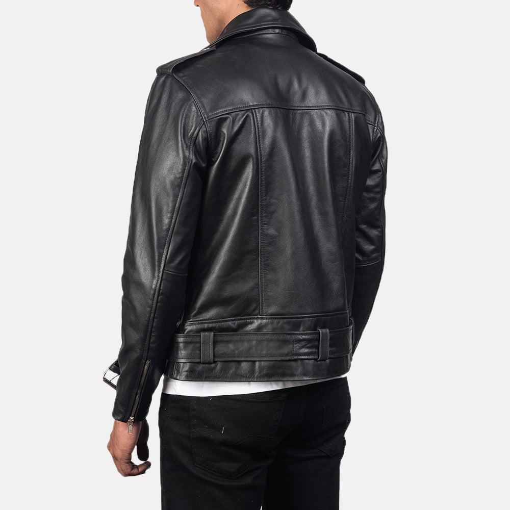 Men's Allaric Alley Black Biker Leather Jacket