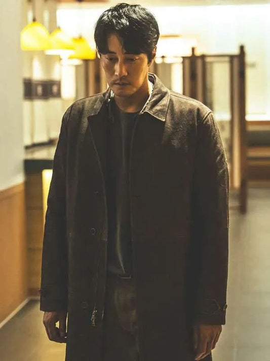 Mercy for None 2025 So Ji-seob Brown Leather Coat