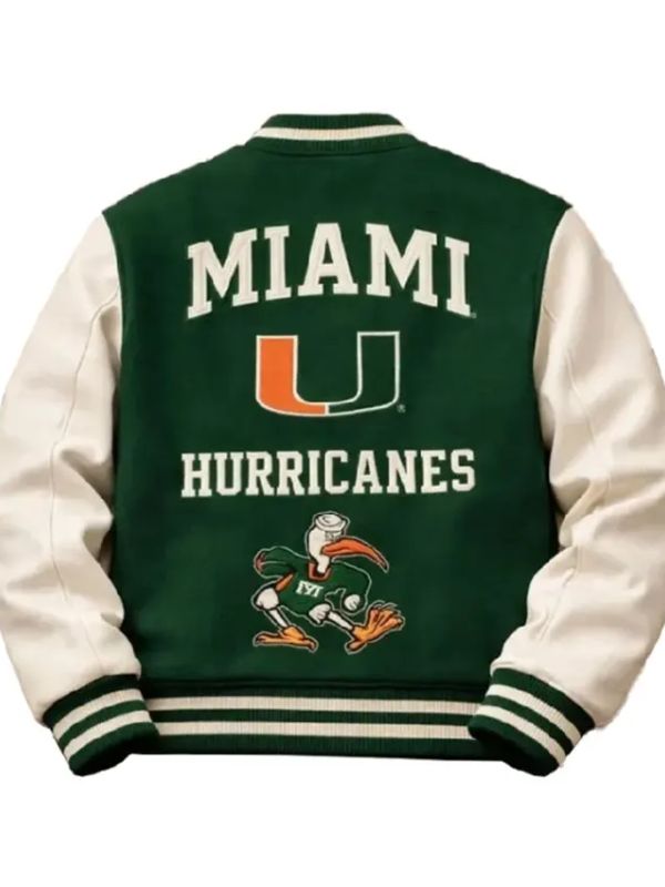 Miami Hurricanes Green Varsity Letterman Jacket 