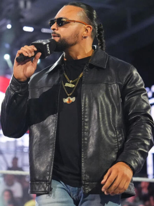 Mike Santana WWE Black Leather Jacket