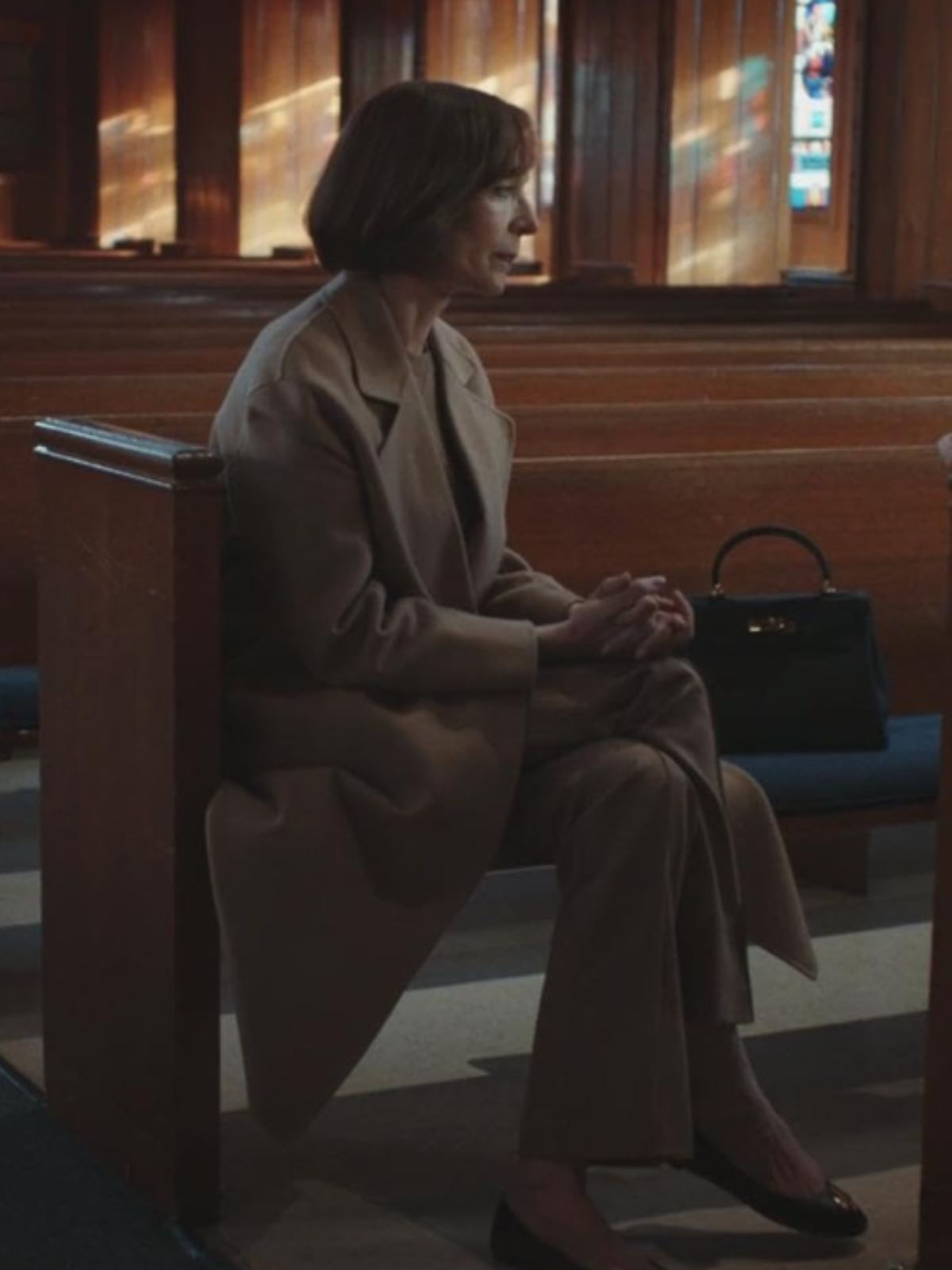 Miss You, Love You Allison Janney Brown Wool Coat