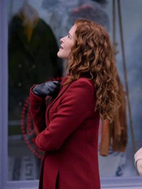 Mistletoe Murders S01 Emily Lane Red Wool Trench Coat