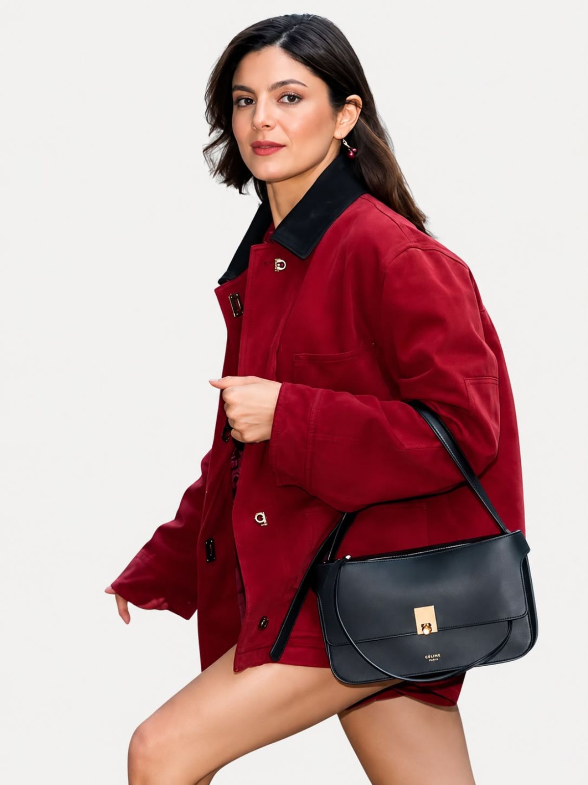 Monica Barbaro One Night Only Red Cotton Jacket