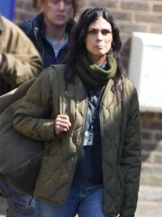 Morena Baccarin Greenland 2: Migration Green Quilted Jacket