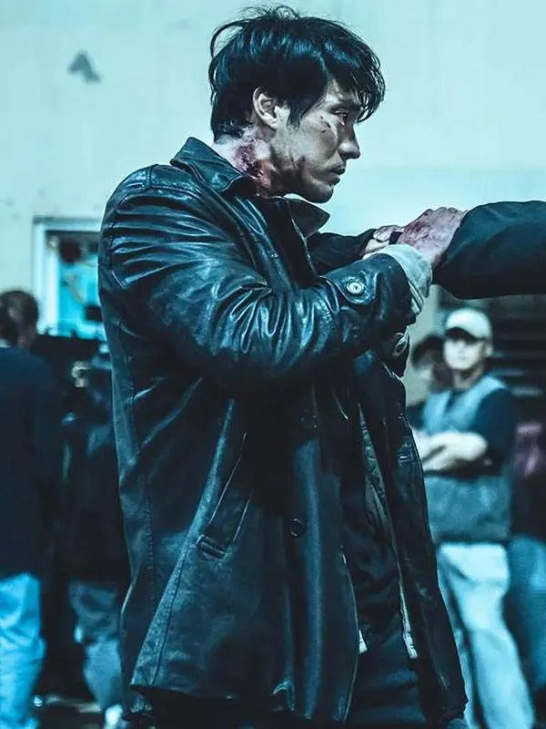 Naam Gi-joon Mercy for None 2025 Black Leather Coat