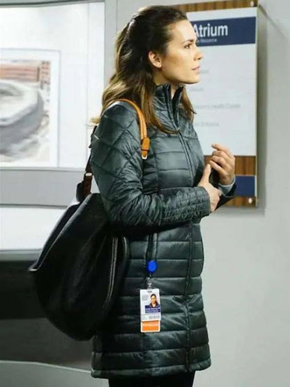 Natalie Manning Chicago Med Black Puffer Coat