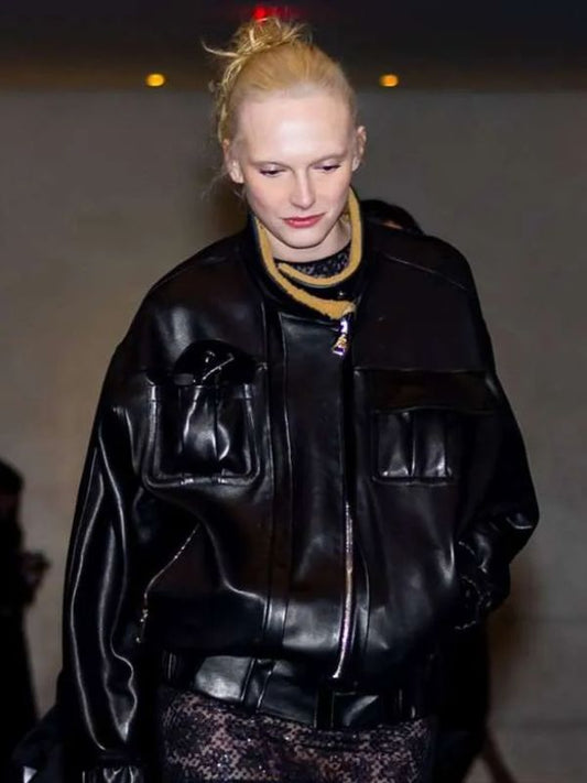 New York City Alex Consani Black Oversized Leather Jacket