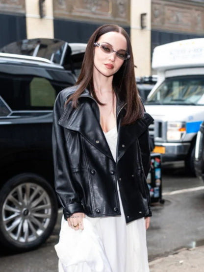 New York City Dove Cameron Black Leather Jacket