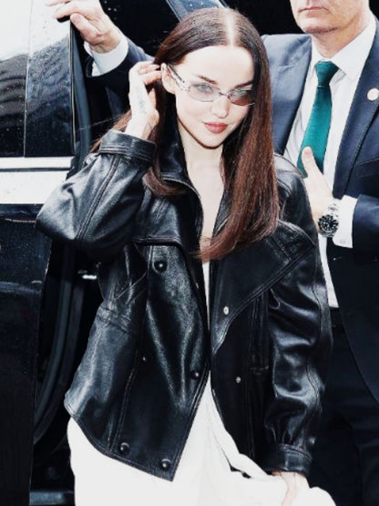 New York City Dove Cameron Black Leather Jacket