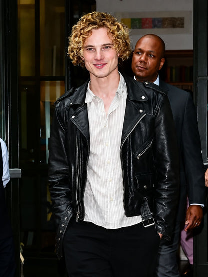 New York City Graham Campbell Black Biker Leather Jacket