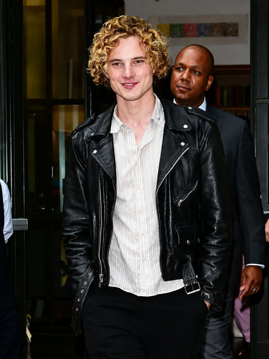 New York City Graham Campbell Black Biker Leather Jacket