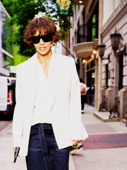 New York City Halle Berry White Blazer