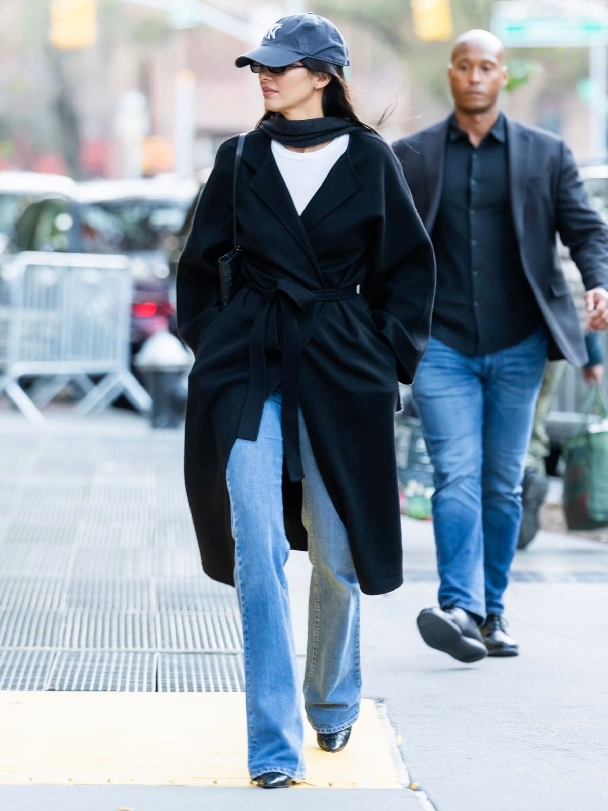 New York City Kendall Jenner Black Wool Coat