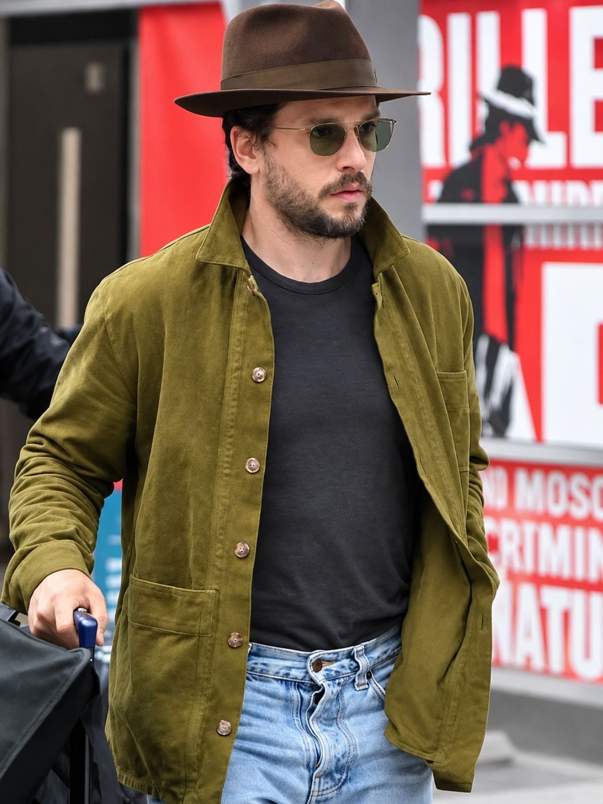 New York City Kit Harington Green Cotton Jacket