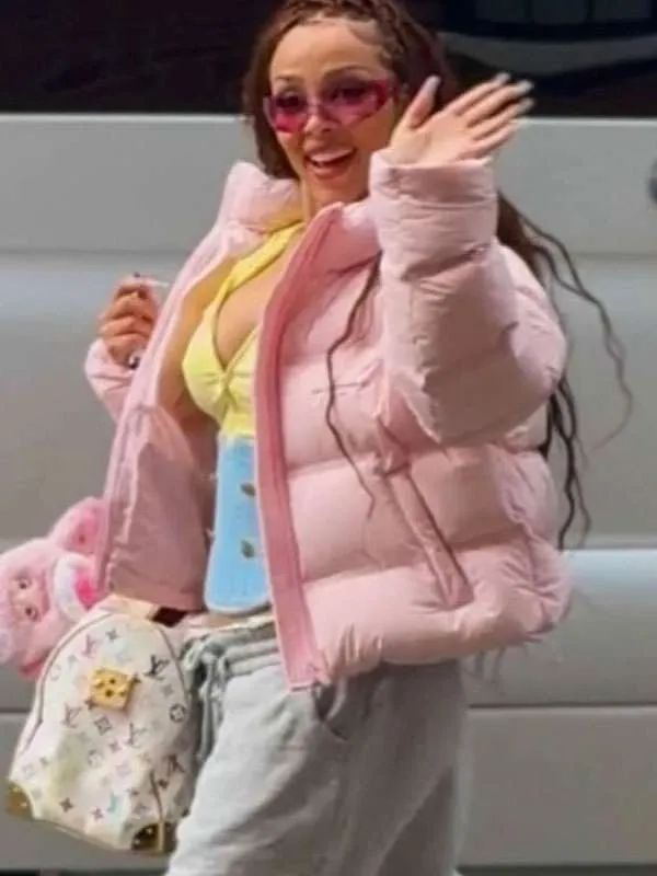 New York City Met Gala Doja Cat Pink Puffer Jacket
