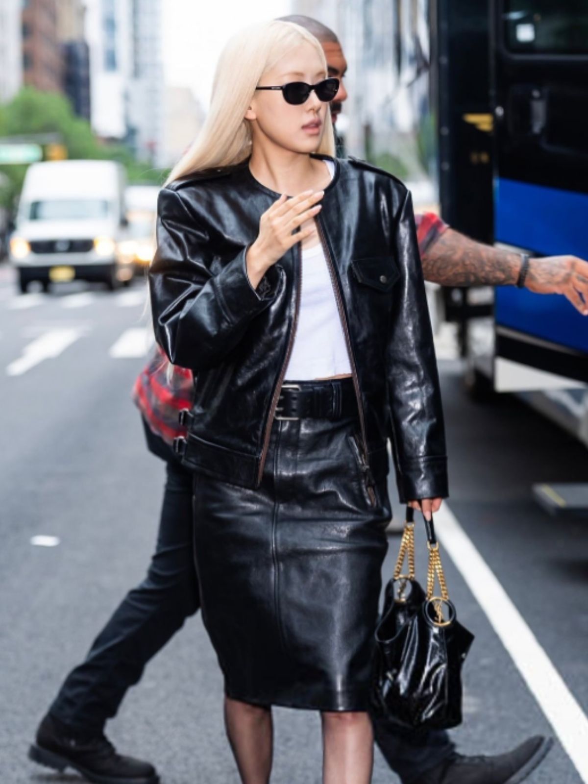 New York City Rosé Black Leather Jacket