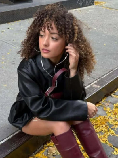 New York City Soley Liboy Black Leather Jacket